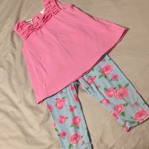 3T pink floral outfit